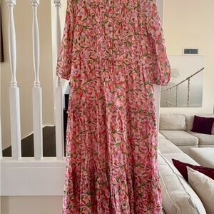 Banjanan Floral Pink Maxi Dress Size Small